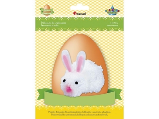 Zestaw do z�o�enia Kr�lik z pompon�w w��czkowych bia�ych 2szt. TITWLK