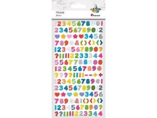 Naklejki wypukłe cyfry, znaki 162szt.