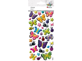 Naklejki wypukłe motyle, biedronki, pszczółki 37szt.