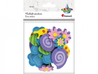 Naklejki piankowe 3D kwiaty O27/35mm, pszczółki 62x44mm, ślimaki 60x40mm 18szt.