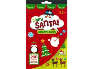 Naklejki papierowe 6 plansz "Hey Santa!" 3 wzory po 2 plansze 298 naklejek