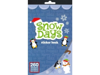 Naklejki papierowe 6 plansz "Snow Days" 3 wzory po 2 plansze 260 naklejek