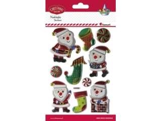 Naklejki wypuk�e Miko�aje, skarpety mix 10szt.