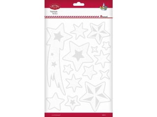 Naklejki fluorescencyjne gwiazdy bia�e mix 14szt.