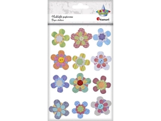 Dekoracje samoprzylepne papierowe 3D na piance 3D kwiaty 2 rozmiary: 36x35mm/40x40mm 12szt. TITWLK