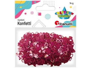 Konfetti Serca puste 7mm i pełne 5mm ciemnoczerwone 14g TITWAL