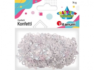 Konfetti Serca puste 7mm i pełne 5mm perłowe 14g TITWAL