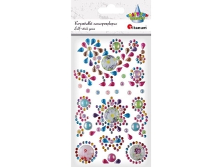 Krysztaki samoprzylepne ptak + dekory (okrge dekory kwiatowe w masie epoxydowej)