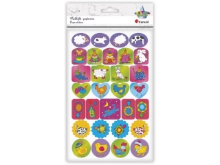 Naklejki papierowe 3 plansze zwierzątka mix 90szt.