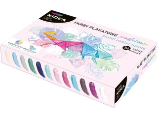 FARBY PLAKATOWE PASTELOWE 24 KOLORY KIDEA