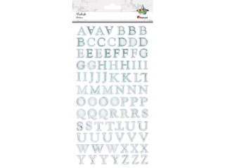 Naklejki foliowe alfabet srebrny wysokość liter 18mm 85szt.