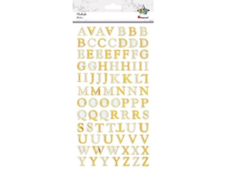 Naklejki foliowe alfabet złoty wysokość liter 18mm 85szt.