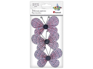 Dekoracje samoprzylepne papierowe motyle 82x53mm zielone w drobne kwiatki 3szt. TITWLK