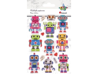 Naklejki wypukłe roboty mix kolorów i rozmiarów 14szt.