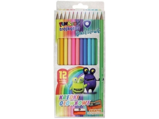 KREDKI 12KOL.PASTEL TRÓJKĄT.FJ