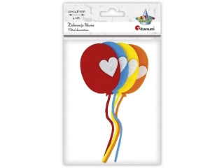 Filcowe baloniki 3D 50x148mm czerwony, niebieski, żółty, pomarańczowy 4szt. TITWAL