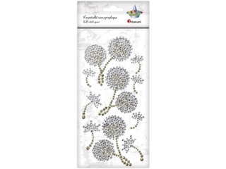 Kryształki samoprzylepne dmuchawce podwójne 70x75mm, pojedyncze 27x43/20x28mm złoto-białe 10szt. TITWLK