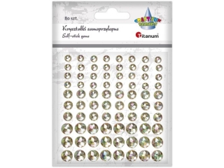 Krysztaki samoprzylepne okrge fasetowane zote O6/8/10mm 80szt.