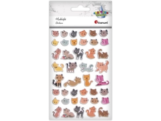 Naklejki wypukłe koty 42szt.