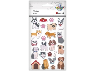 Naklejki wypukłe psy 24szt.