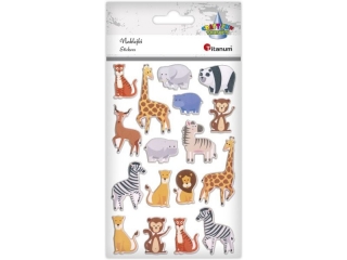 Naklejki wypukłe zwierzęta afrykańskie 17szt.