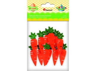 Dekoracje samoprzylepne filcowe marchewki 17x45mm 12szt.