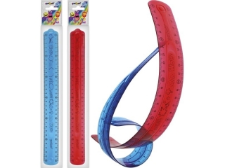 Linijka elastyczna PCV, przezroczysta 30 cm FUNxJOY [opakowanie=24szt]