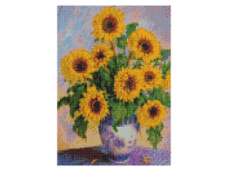 Mozaika diamentowa 5D 40x30cm S�ONECZNIKI W WAZONIE pionowa