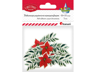 Dekoracje samoprzylepne papierowe girlanda z poinsecją 63x25mm 5szt.
