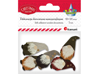 Dekoracje samoprzylepne papierowe krasnale 22x40mm 4 wzory 5szt.