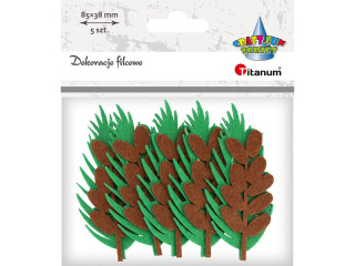 Filcowe liście 3D 38x85mm zielono-brązowe 2szt.