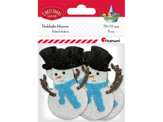 Naklejki filcowe bałwanki 55x70mm 6szt.