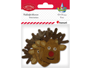Naklejki filcowe głowy renifera 55x60mm 6szt.