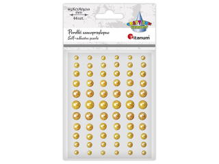 Perełki samoprzylepne O5/6/7/8/9/10mm ciemnozłote 66szt.