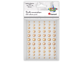 Perełki samoprzylepne O5/6/7/8/9/10mm jasnozłote 66szt.