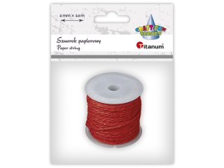 Sznurek papierowy O2mm 10m czerwono-złoty