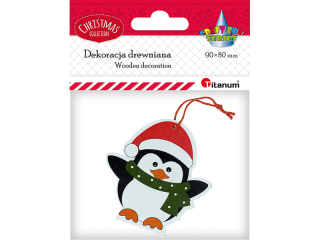Zawieszka drewniana pingwin 71x73mm 1szt.