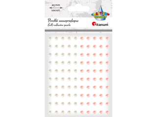 Perełki samoprzylepne O5mm białe, bladoróżowe 100szt.