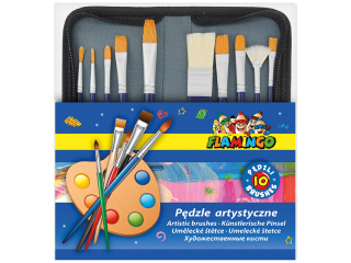 ZESTAW PĘDZLI MIX 10 ETUI B63