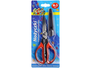 Noyczki ergonomiczne 16, 5cm z zatyczk grafitowo-pomaraczowe ostrze 5, 5cm