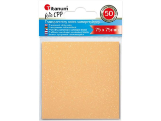 NOTES SAMOPRZYLEPNY Z FOLII CPP 75x75/50 SZT POMARAŃCZOWE TITANUM