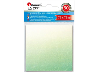 NOTES SAMOPRZYLEPNY Z FOLII CPP 75x75/50 SZT BIAŁO/ZIELONY TITANUM