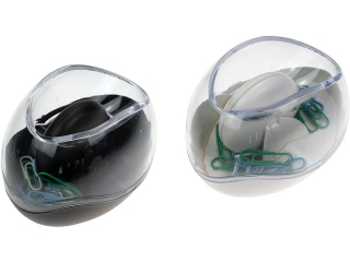 Pojemnik magnetyczny do spinaczy biurowych + 20 spinaczy 28mm mix 2 kolorów: biały, czarny