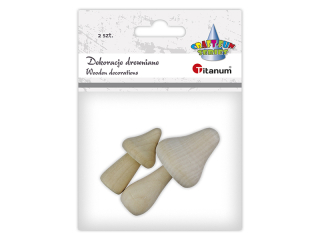 Drewniane grzybki 2 rozmiary: O kapelusza 23mm/wysoko 47mm, O kapelusza 33mm/wysoko 71mm 2szt.