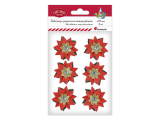 Dekoracje samoprzylepne papierowe 3D poinsecje O42mm 6szt.