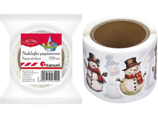 Naklejki papierowe na tamie 8 wzorw Boe Narodzenie bawanki mix rozmiarw 250szt. szeroko tamy 47mm