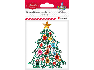 Krysztaki samoprzylepne choinka 85x110mm 1szt.