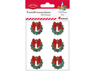 Kryształki samoprzylepne wianki 30x31mm 6szt.