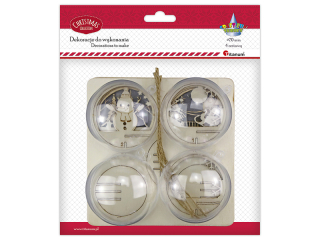 Zestaw do zoenia bombka akrylowa O70mm z drewnianym dekorem do umieszczenia wewntrz 4 zestawy