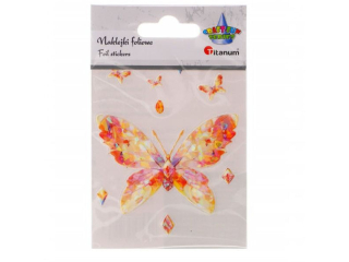 Naklejki foliowe motyl 77x55mm + mix rozmiarw tonacja pomaraczowa 9szt.